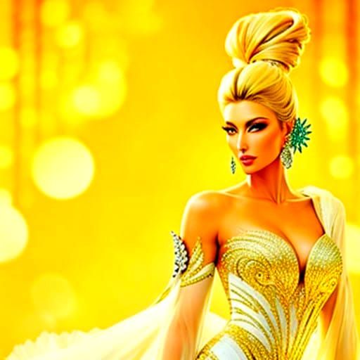 Elegant, Flamboyant Portrait in Opulent Style