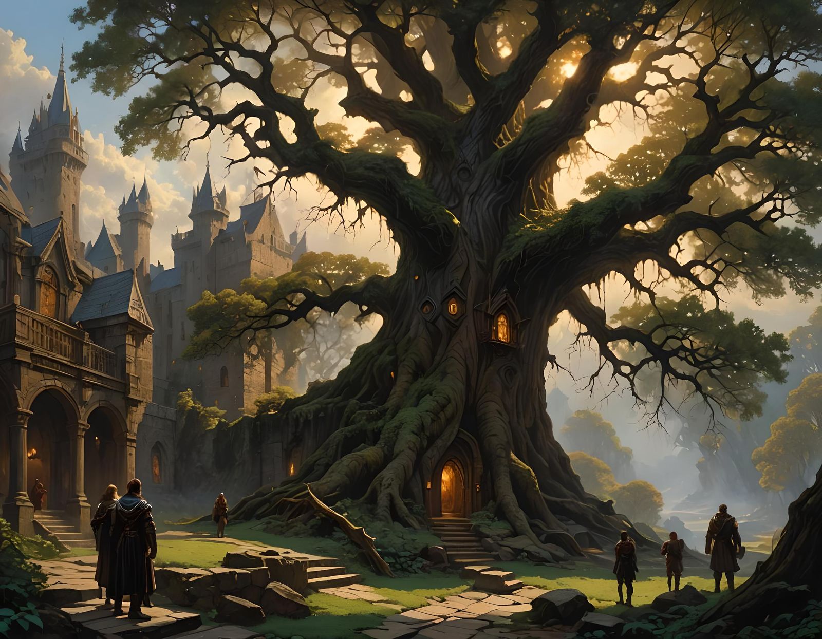 Fantasy Tavern in Ancient Tree Ruin