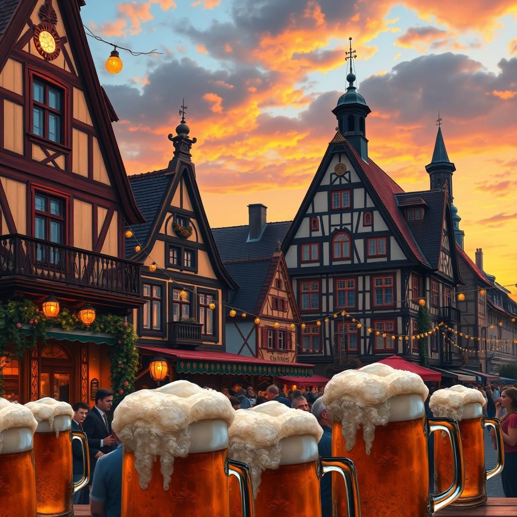 Oktoberfest Scene in Romanticist Style