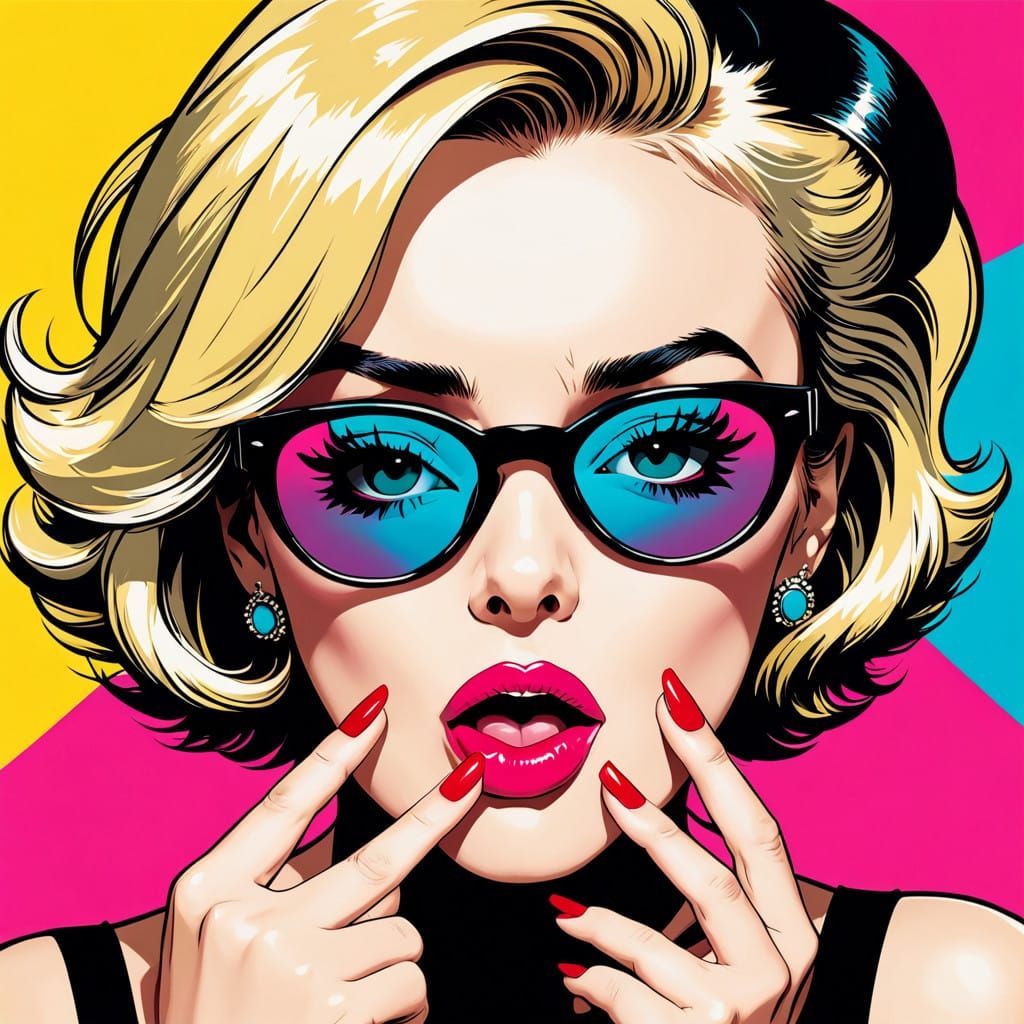Retro Pop Art Icon in Shocking CMYK