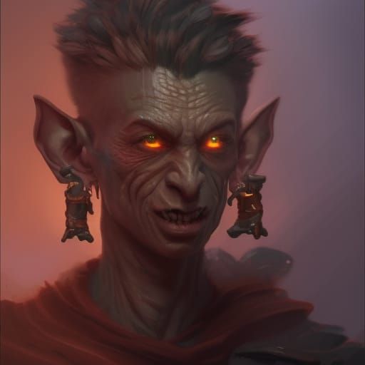 Detailed Goblin Rogue in Dark Fantasy Style