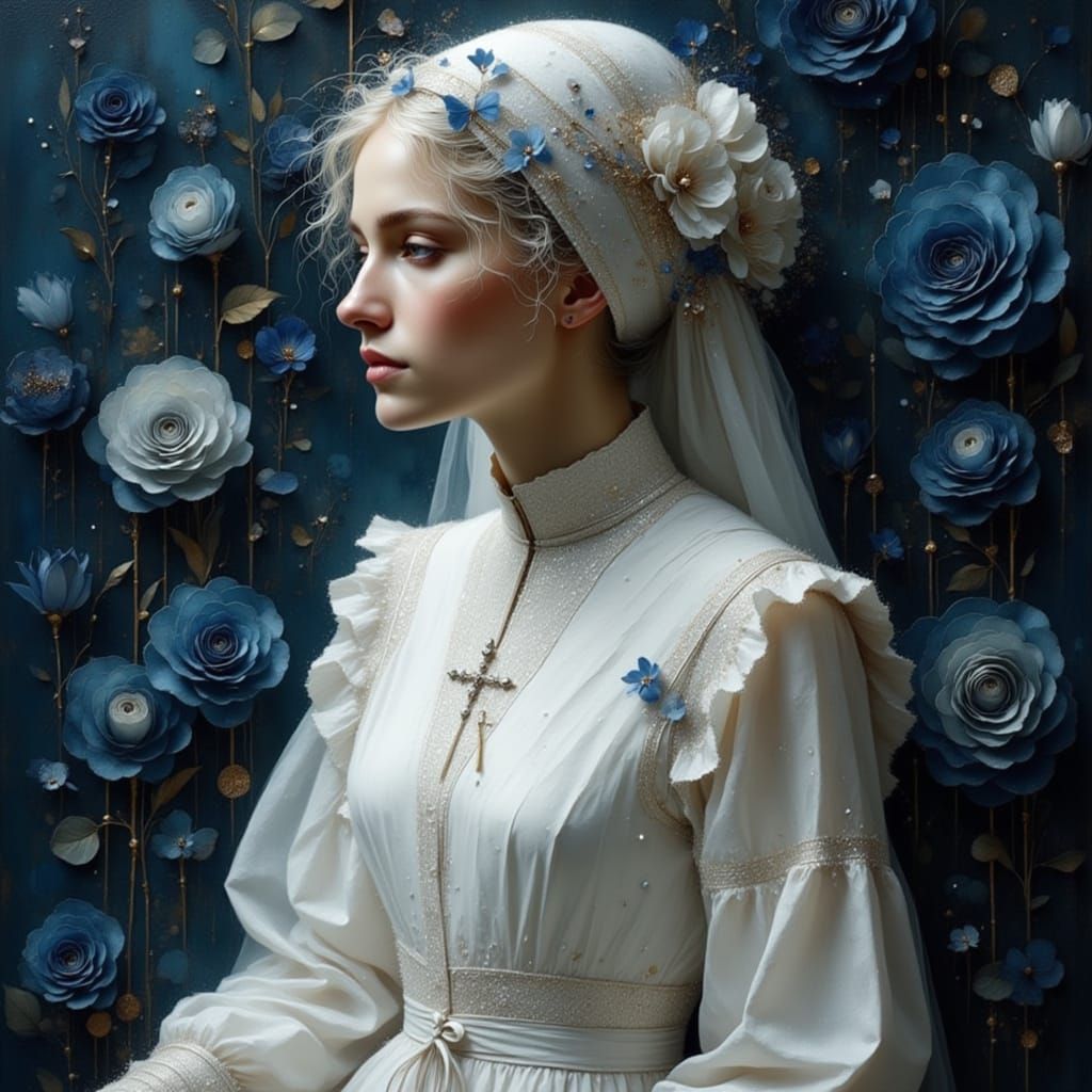 Vampire Nun in Glittered Dress, Mystic Roses