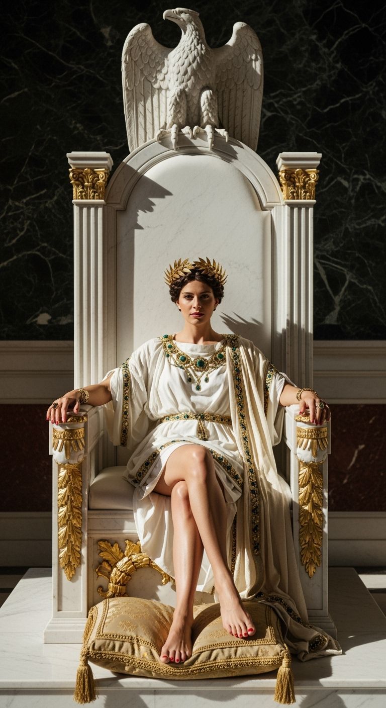 Empress Messalina in a Roman Palace, Photorealistic Style