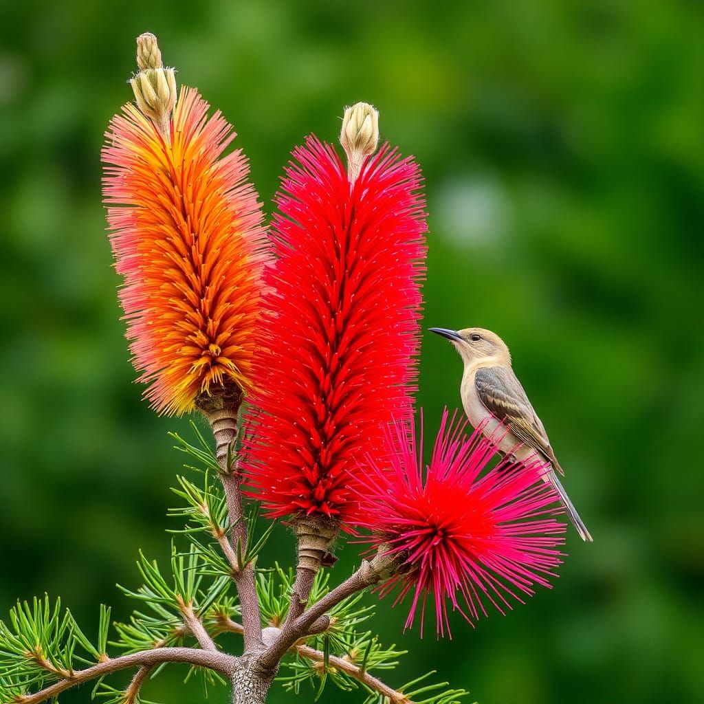 Bottlebrush and Bird in Australia