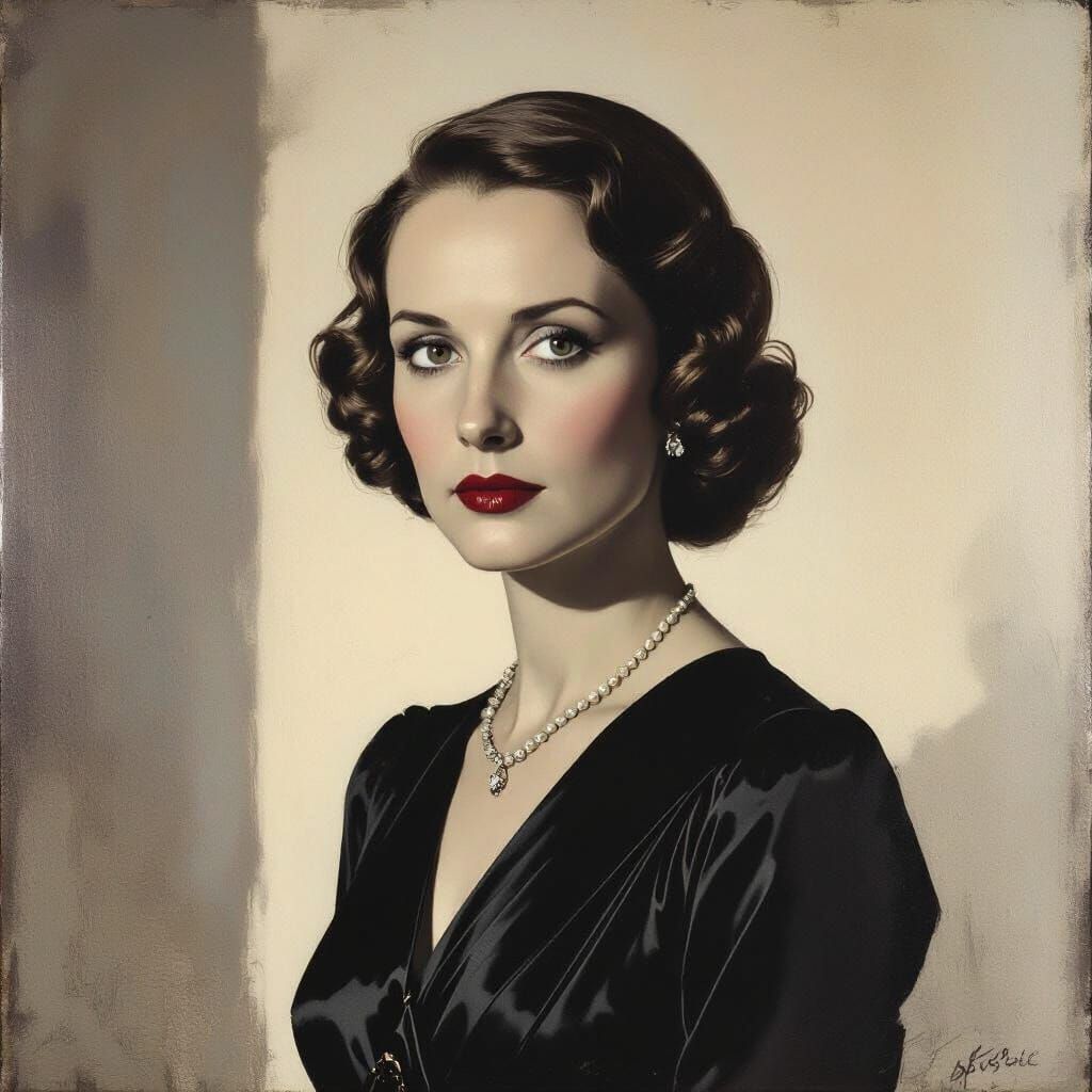 Baroque Portrait of Magda Goebbels in Dramatic Light