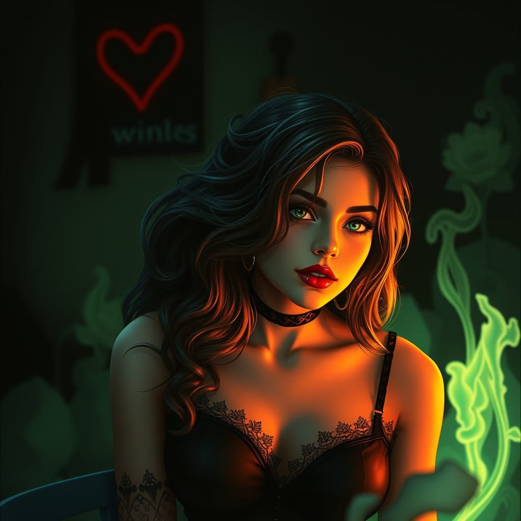 AI Generated Image: A Mysterious Poison Girl