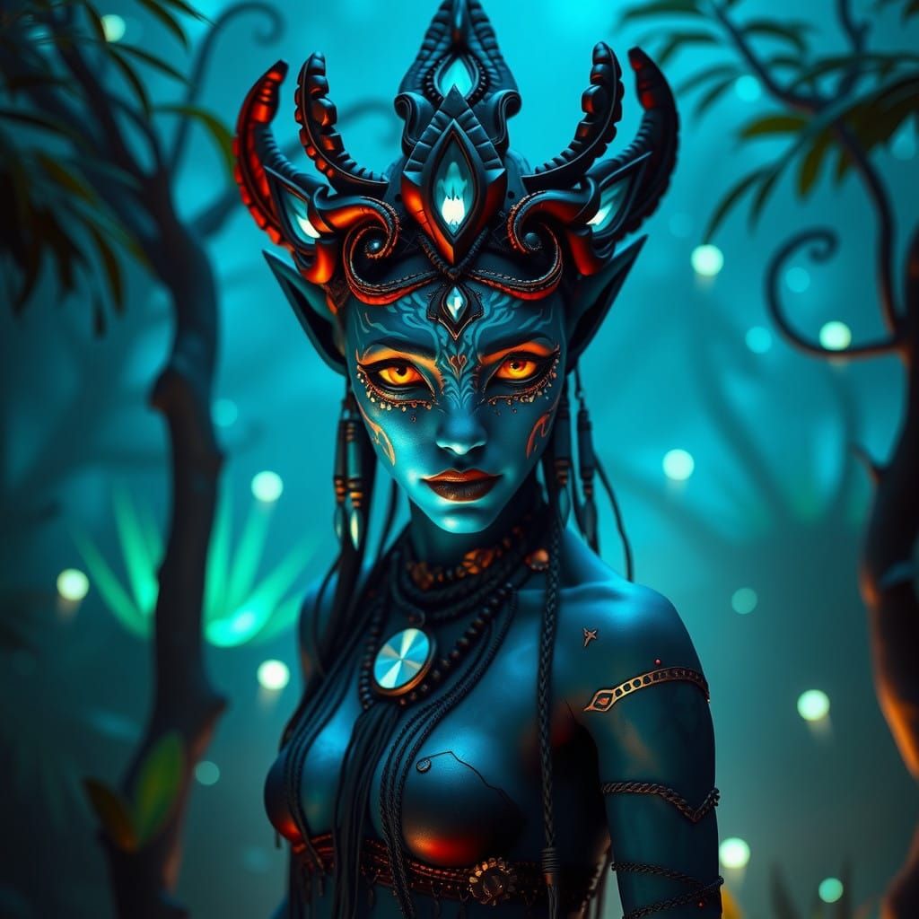 Majestic Na'vi Woman in Pandora's Forest