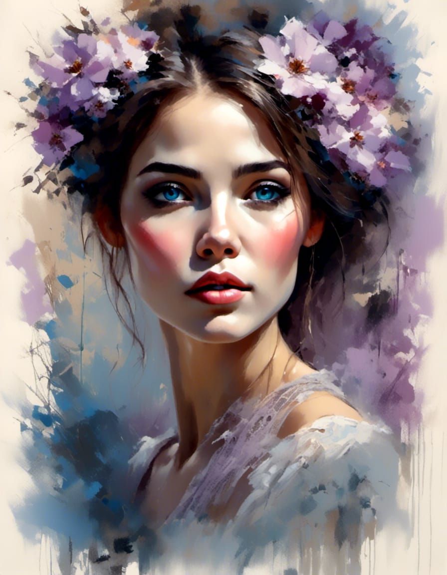 Portrait of a woman - oil colors