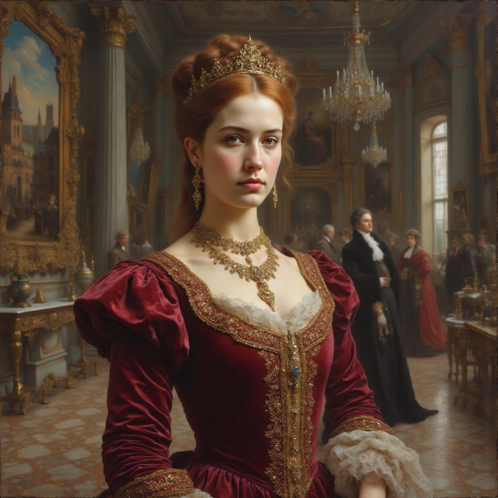 Jacobean Lady in Lavish Picture Gallery