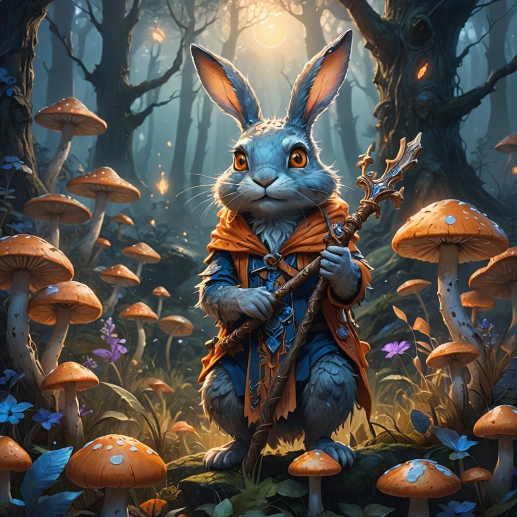 Furry Creature in Misty Forest: Fantasy Concept Art