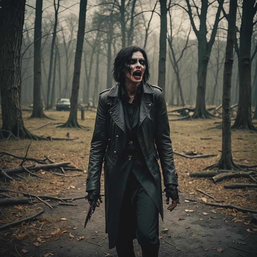 Cinematic Still: Vampiric Emo Woman Torments Normie