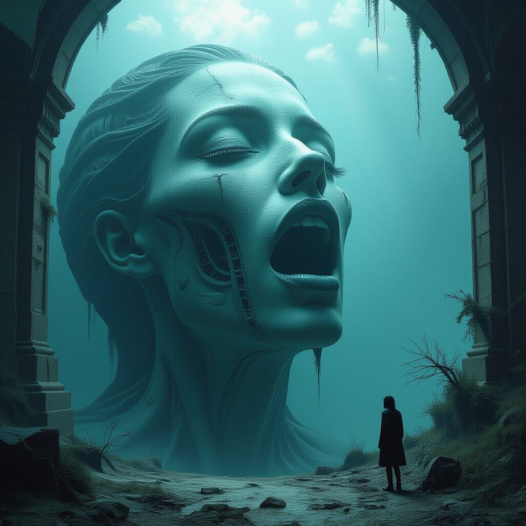 Surreal Figure Reveals Dark Interior