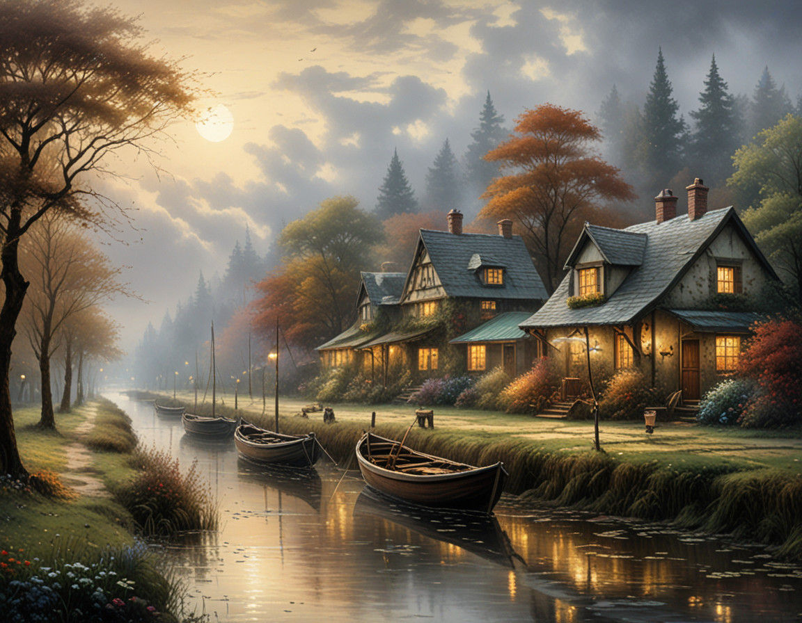 Dreamy Morning Impressionism in Soft Watercolors