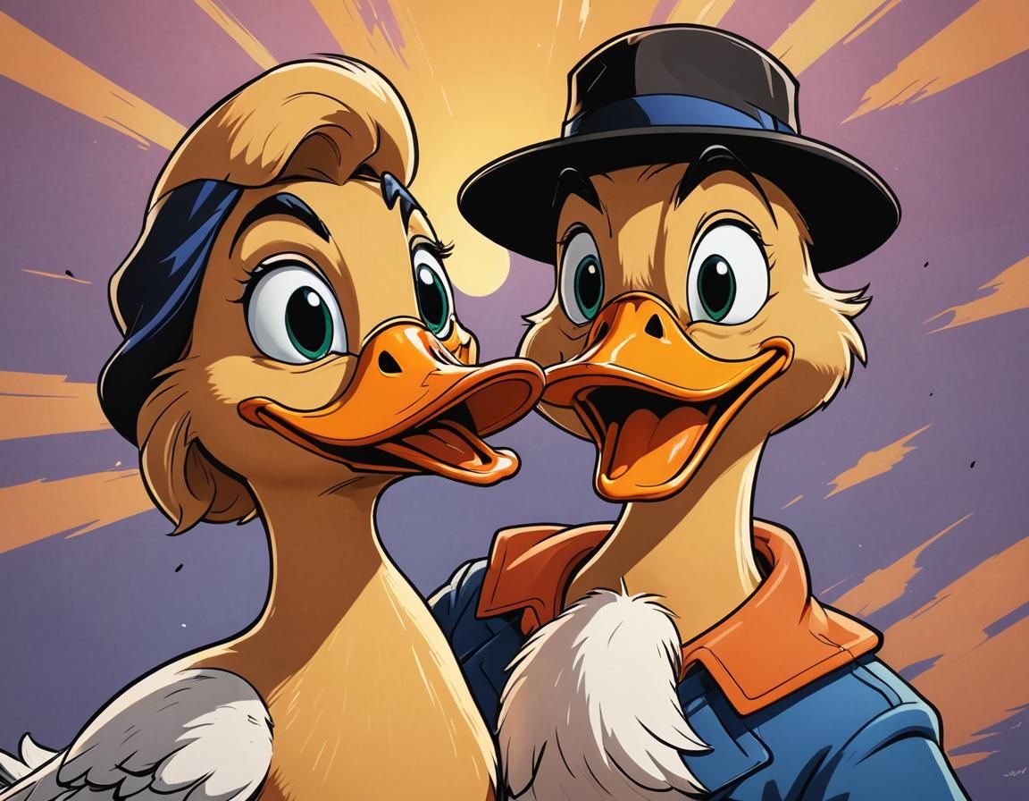 Female Duck Dodger's Cartoon Kiss