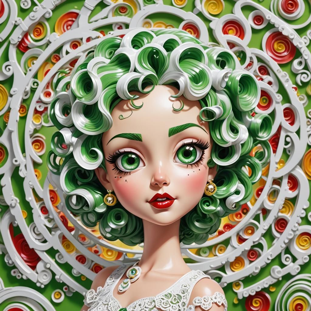 Retro Betty Boop in Candy Art Style