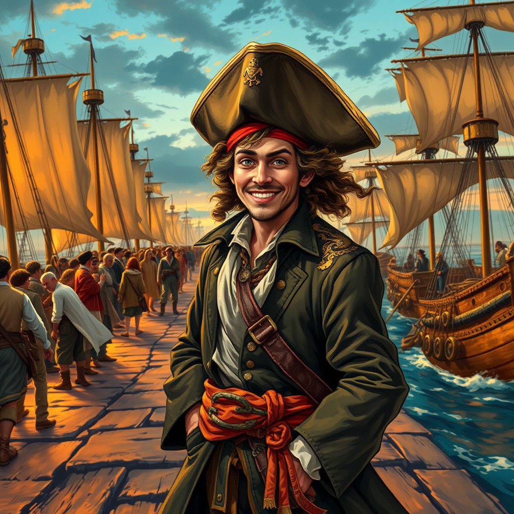 Pirate Captain at Dusk: A Swashbuckling Adventure