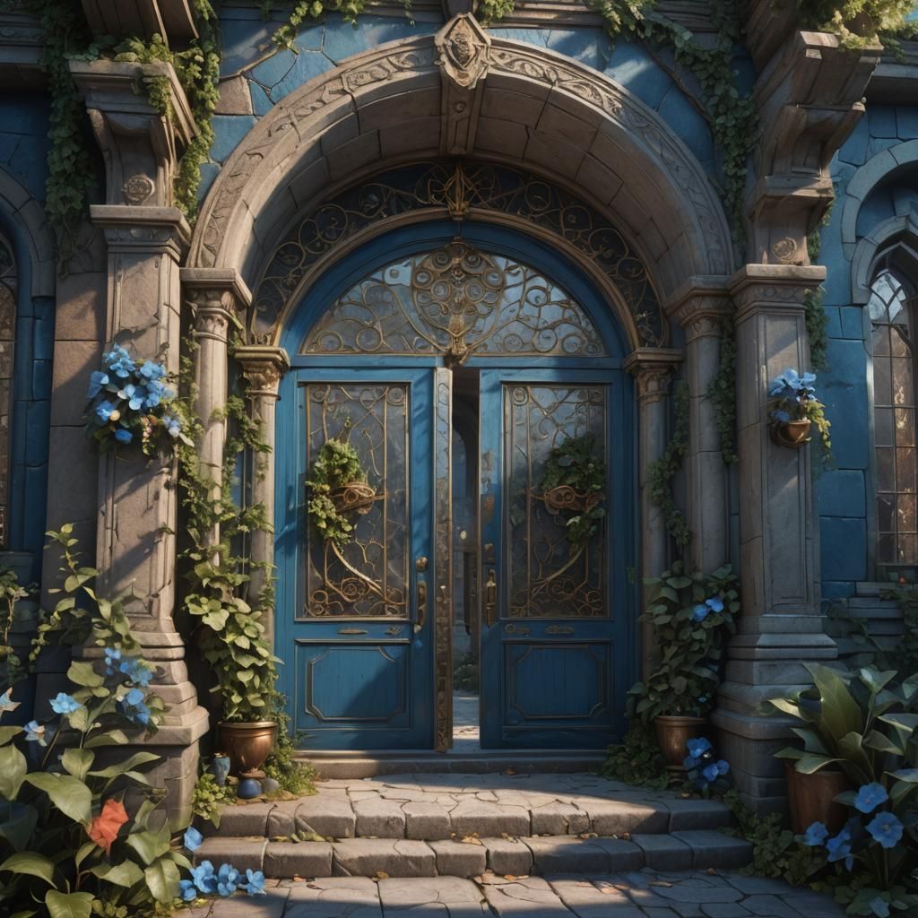 Fantastical Holly Blue Algate Entryway in Detailed Matte Pai...