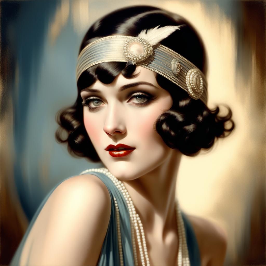 Brunette Flapper in Rolf Armstrong Style