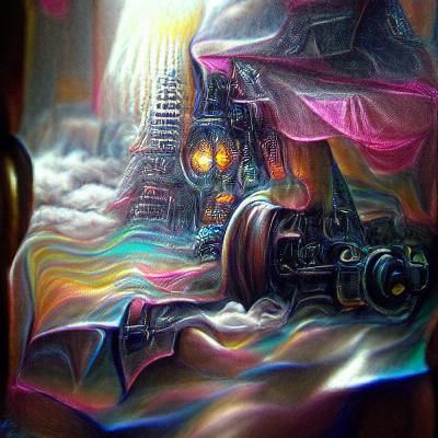 Ethereal Castle in Sky with Diamonds