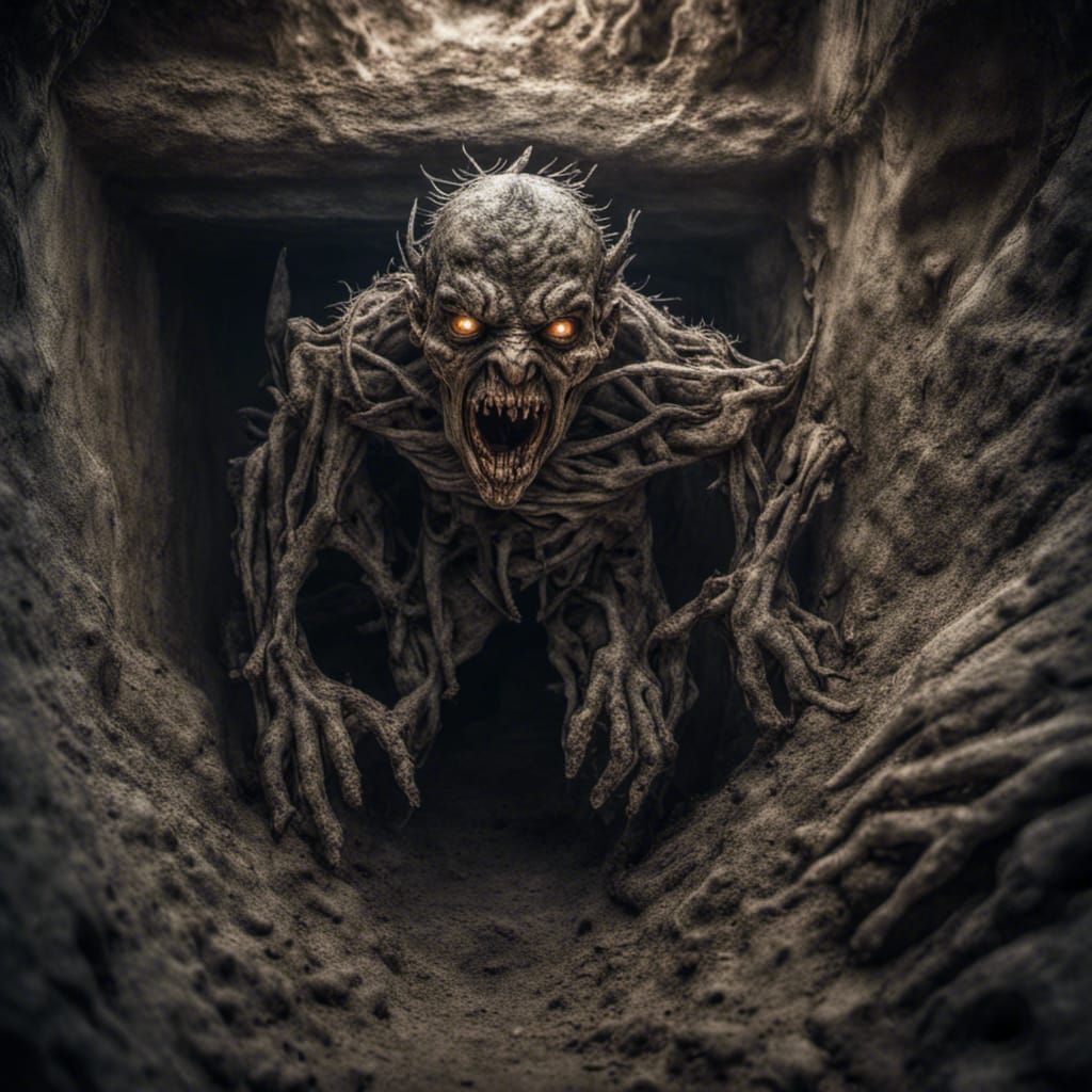 Grotesque Nekker Emerges: Hyperrealistic 64 Megapixel Image