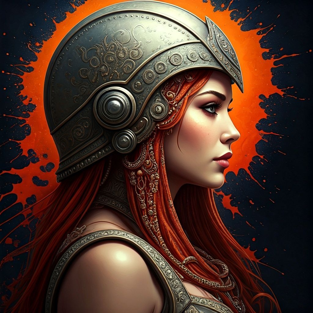 Valerie in Helmet and Braids: Hyperrealistic Concept Art
