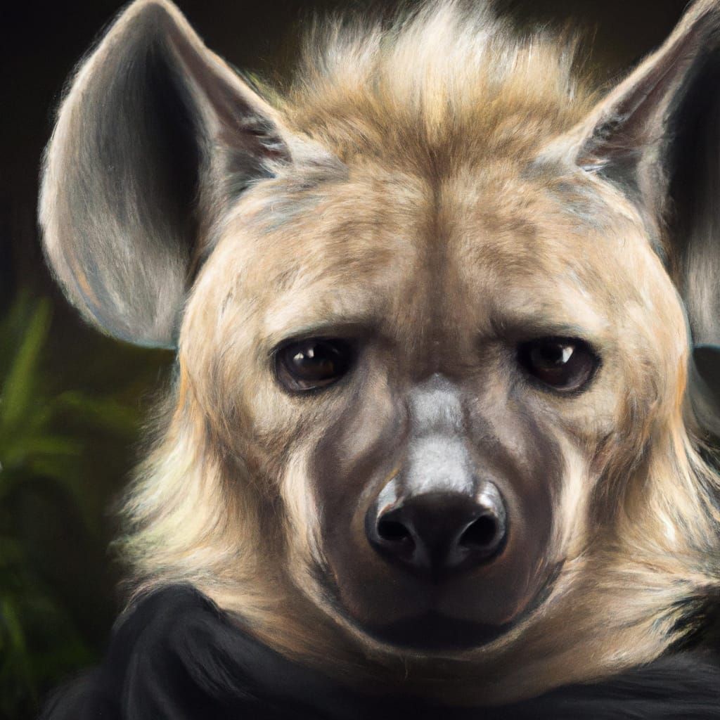 Human-Hyena Hybrid Portrait in Hyperdetailed Digital Art