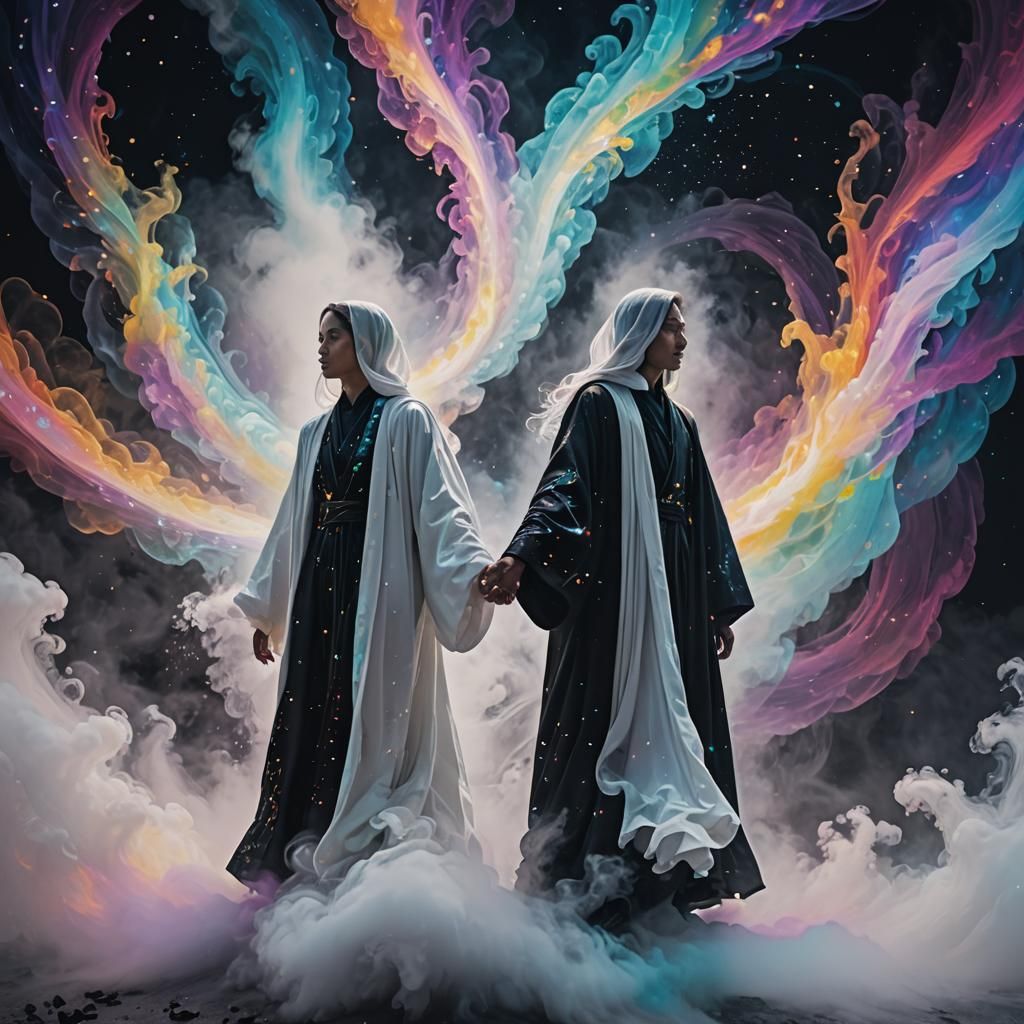 Mesmerizing Lyrical Abstraction with Flowing Figures