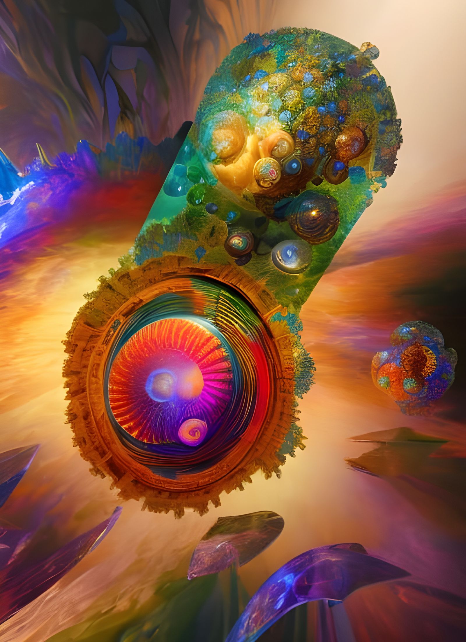 Geometric Abstract: Translucent Particles in 8K