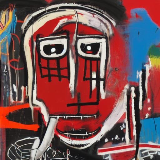 Activism Art in Basquiat Style with Symbolic Imagery