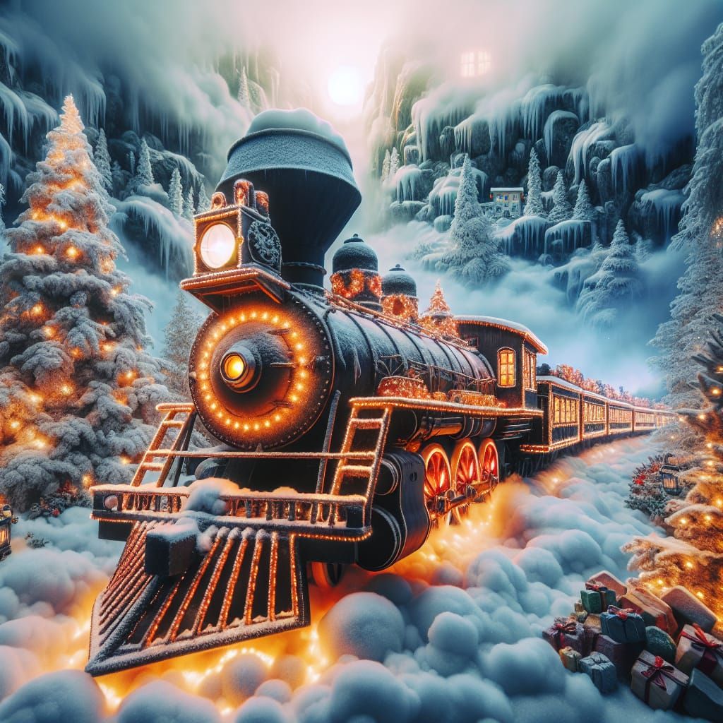 Magical Christmas Train in Lapland's Snowy Wonderland