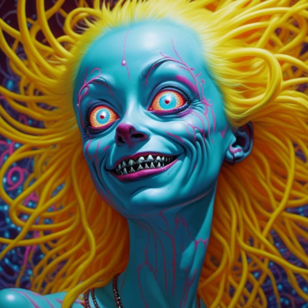 Interdimensional Beauty with Bioluminescent Markings