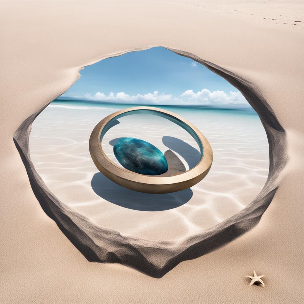 Mysterious Floating Artifact on a Beach