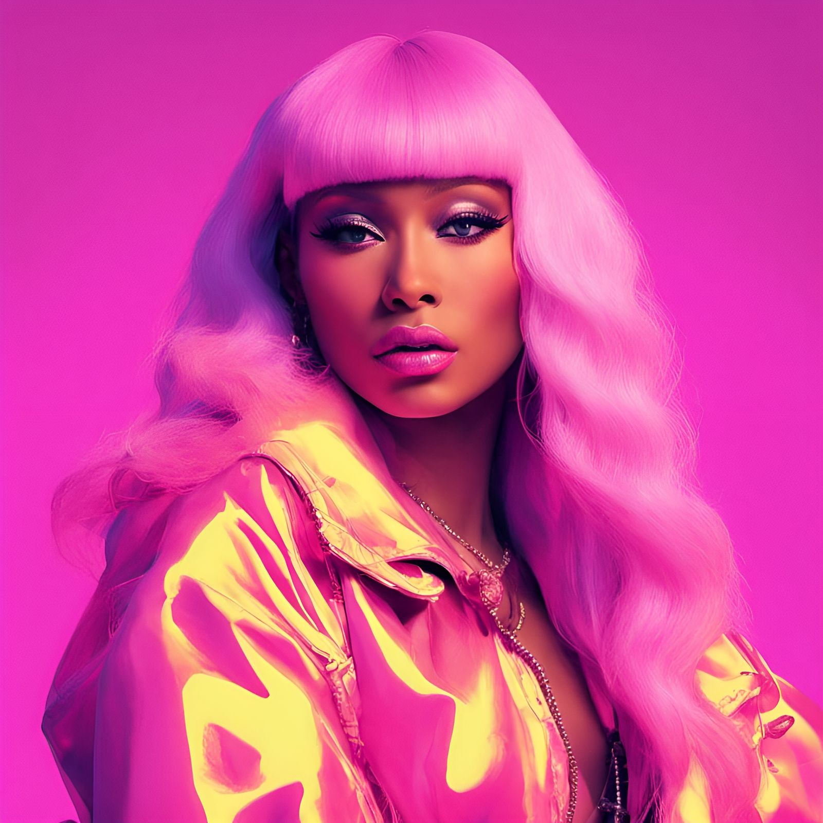 Nicki Minaj in Synthwave Retro Neon Portrait