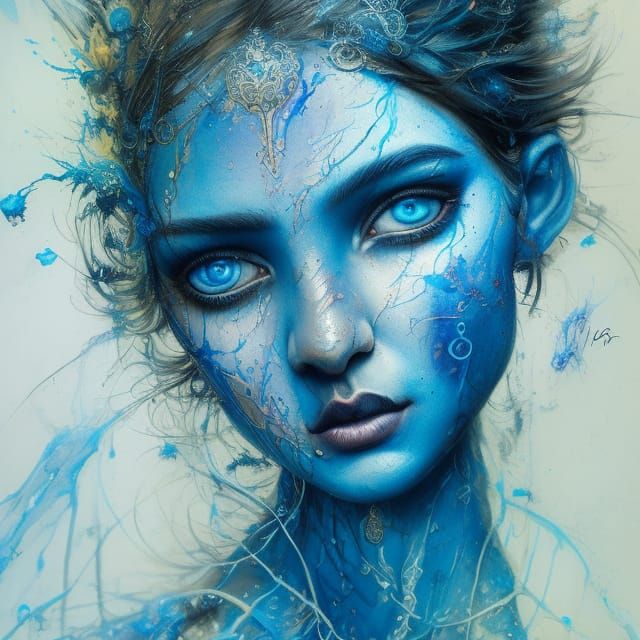 Hyperrealistic Blue Krishna: Intricate Digital Painting