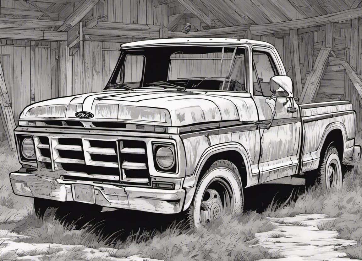 Abandoned Ford F-150 in Comic Book Art