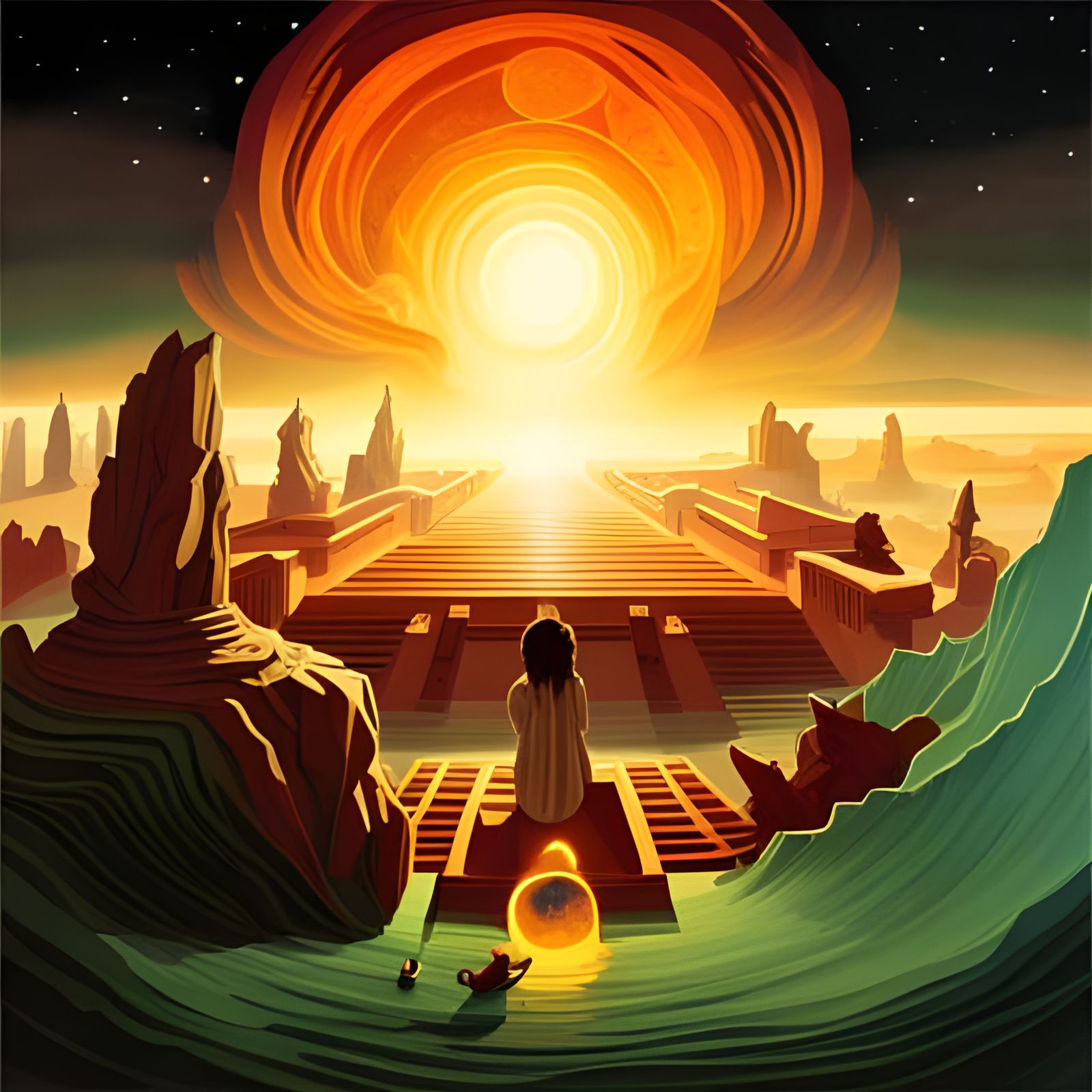 Cosmic Ocean Dreamscape: Surrealist Volumetric Lighting