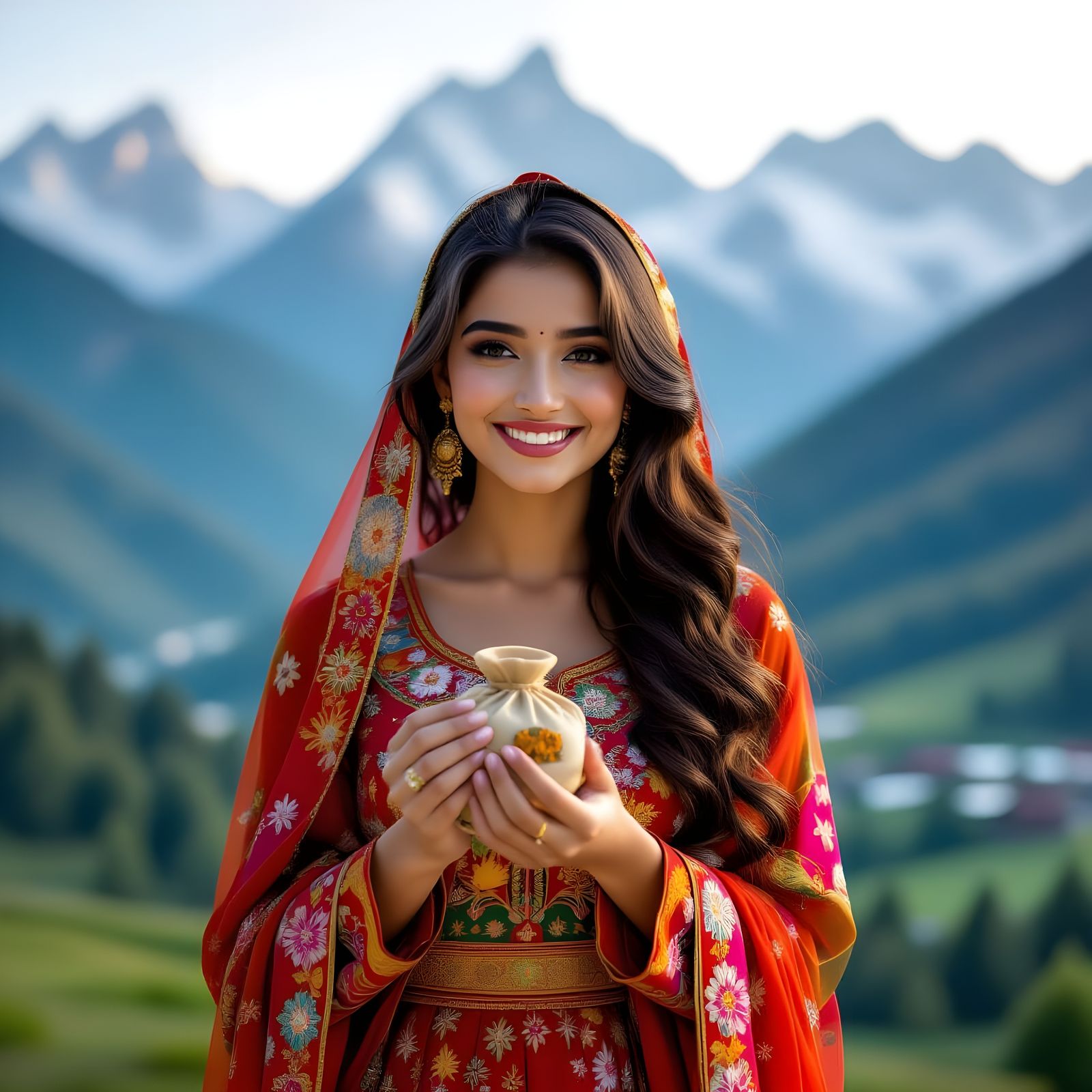 Kashmiri Girl Promotes Brand with Spice Pouch
