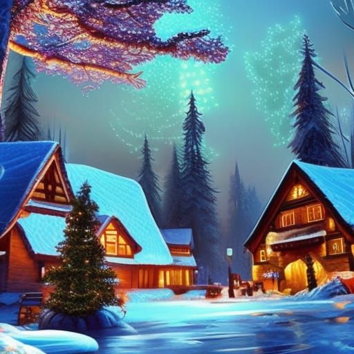 Christmas Winter Wonderland: Detailed Fantasy Art