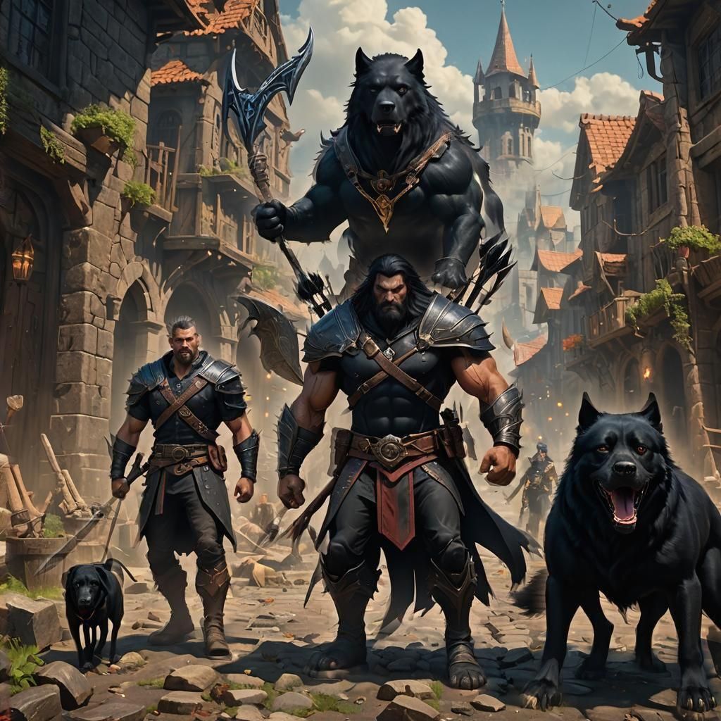 Three Heroes: Matte Painting Fantasy Concept Art