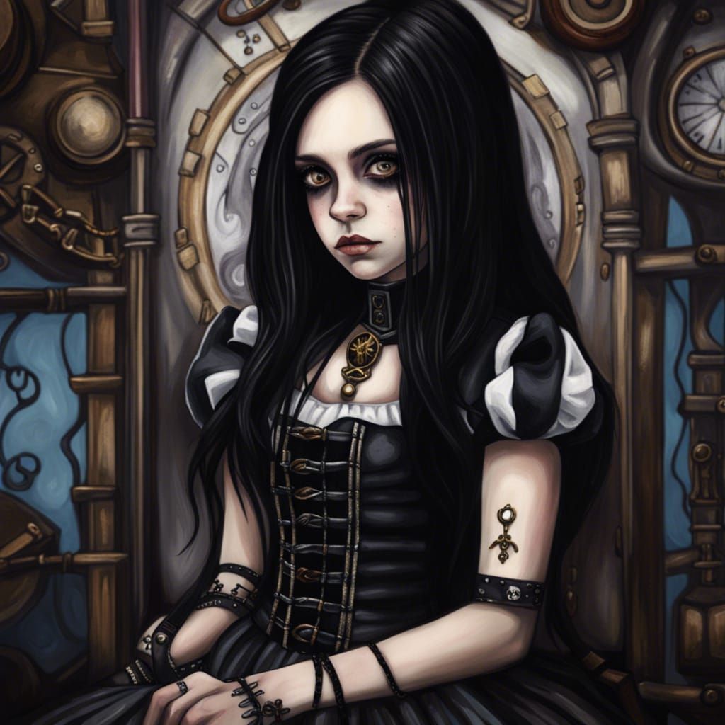Gothic Steampunk Portrait in Arcane Style