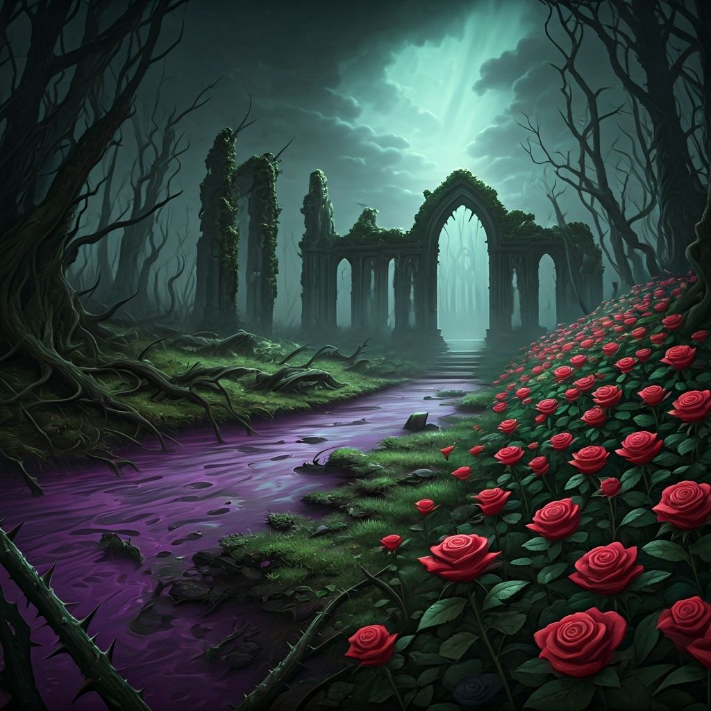 Corrupted Feywild Swamp with Unseelie Magic Influence