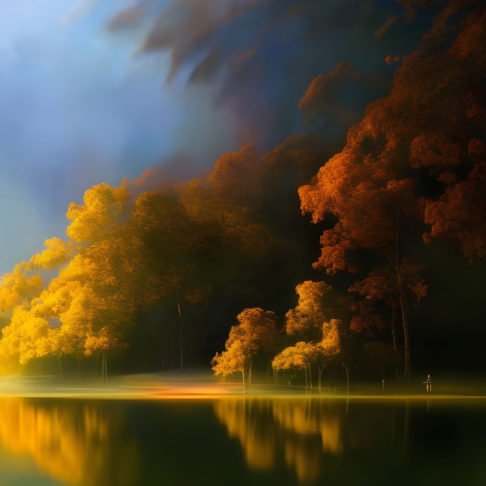 Golden Abstract Cycles: Detailed Matte Painting