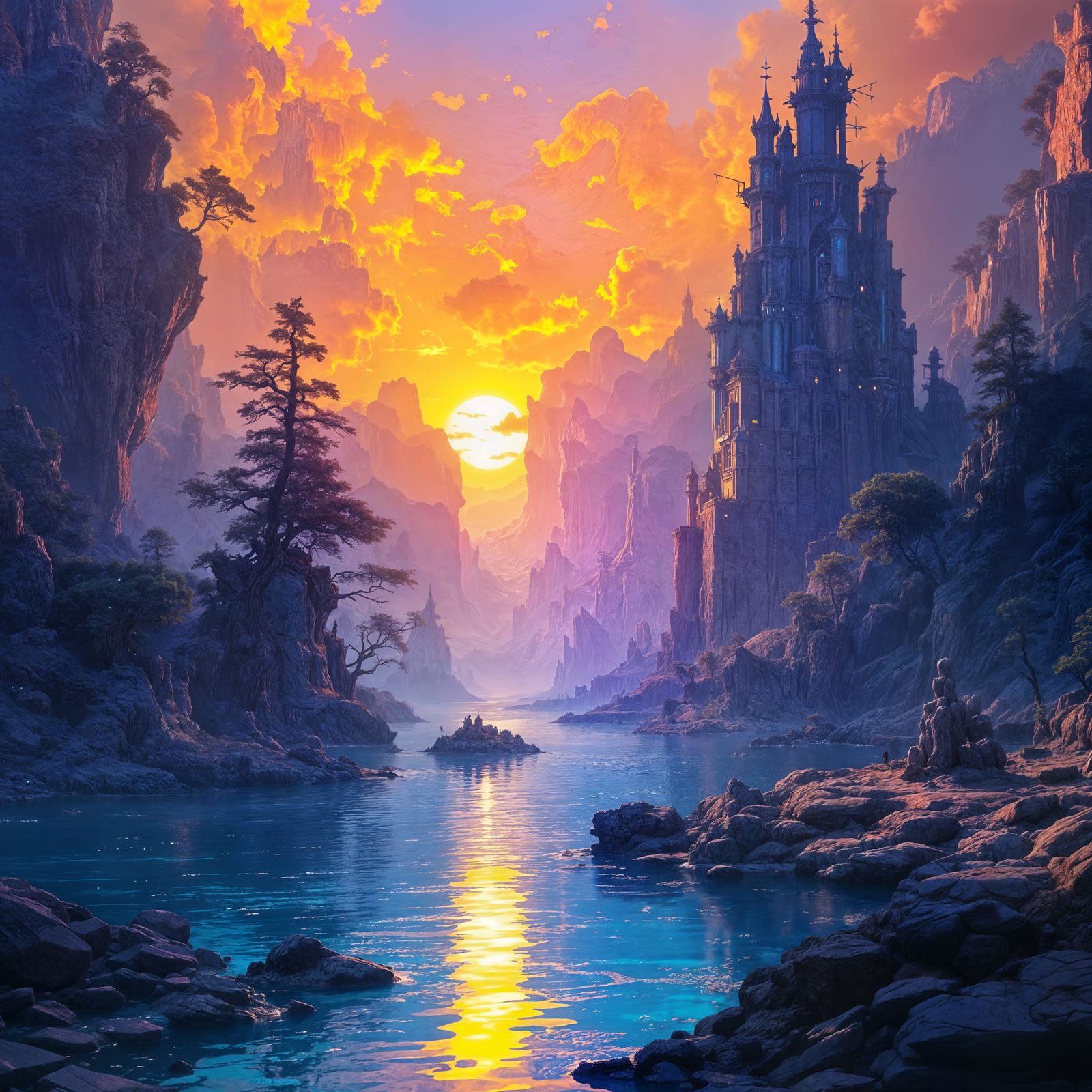 Fantastical Matte Painting in Deep Color