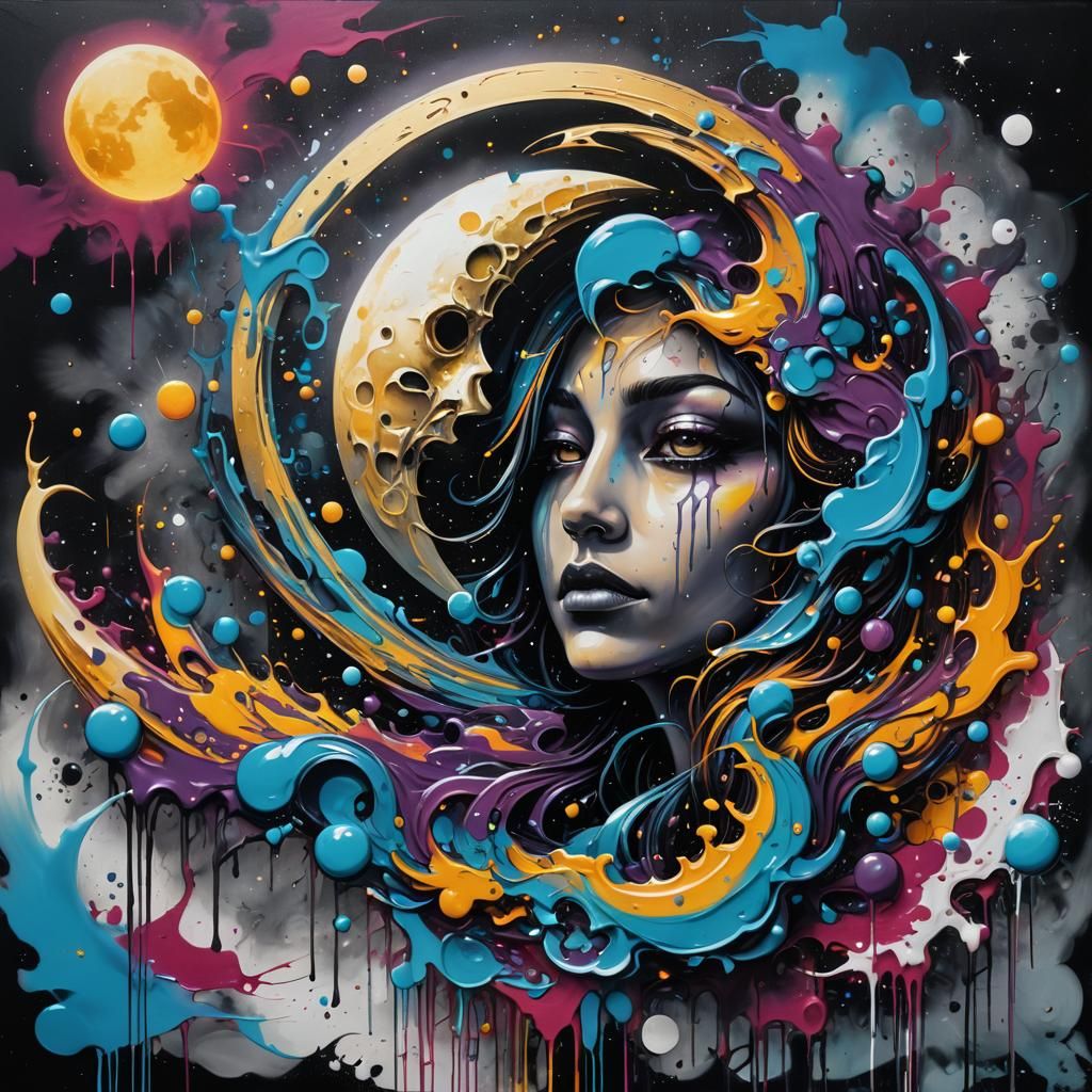 Moon in Aquarius: Graffiti Art in Shadow