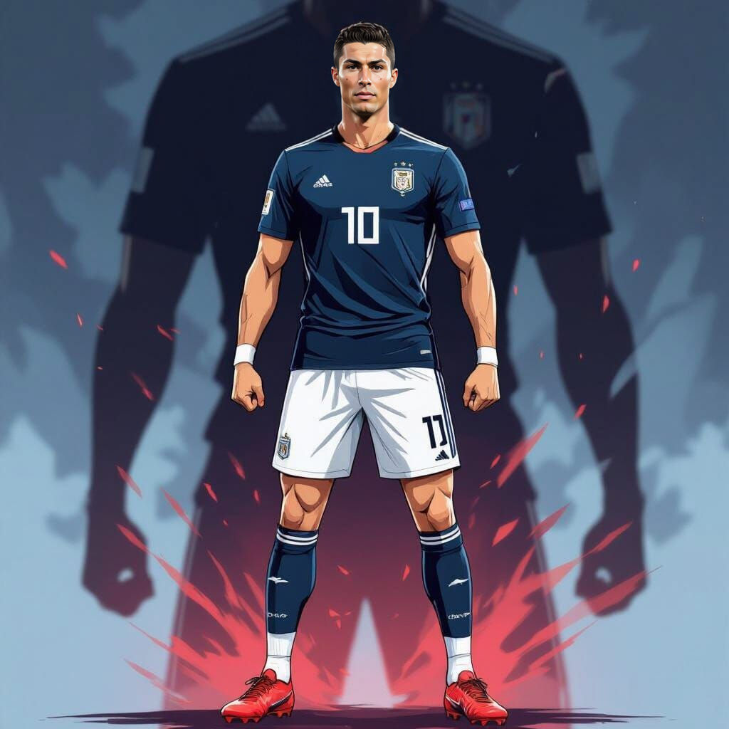 Cristiano Ronaldo in Blue Lock Manga Style
