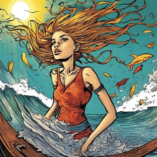 Ocean Waves Crashing on Rocky Shore