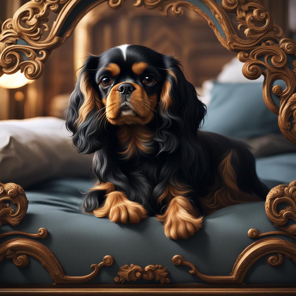 Black and Tan Cavalier King Charles Spaniel Portrait