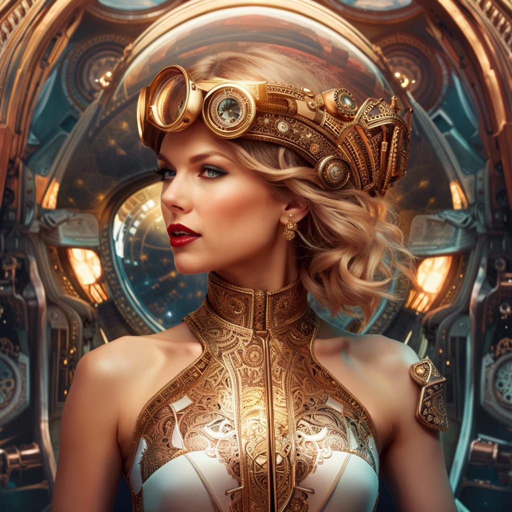 Steampunk Cockpit Double Exposure Fire Portrait