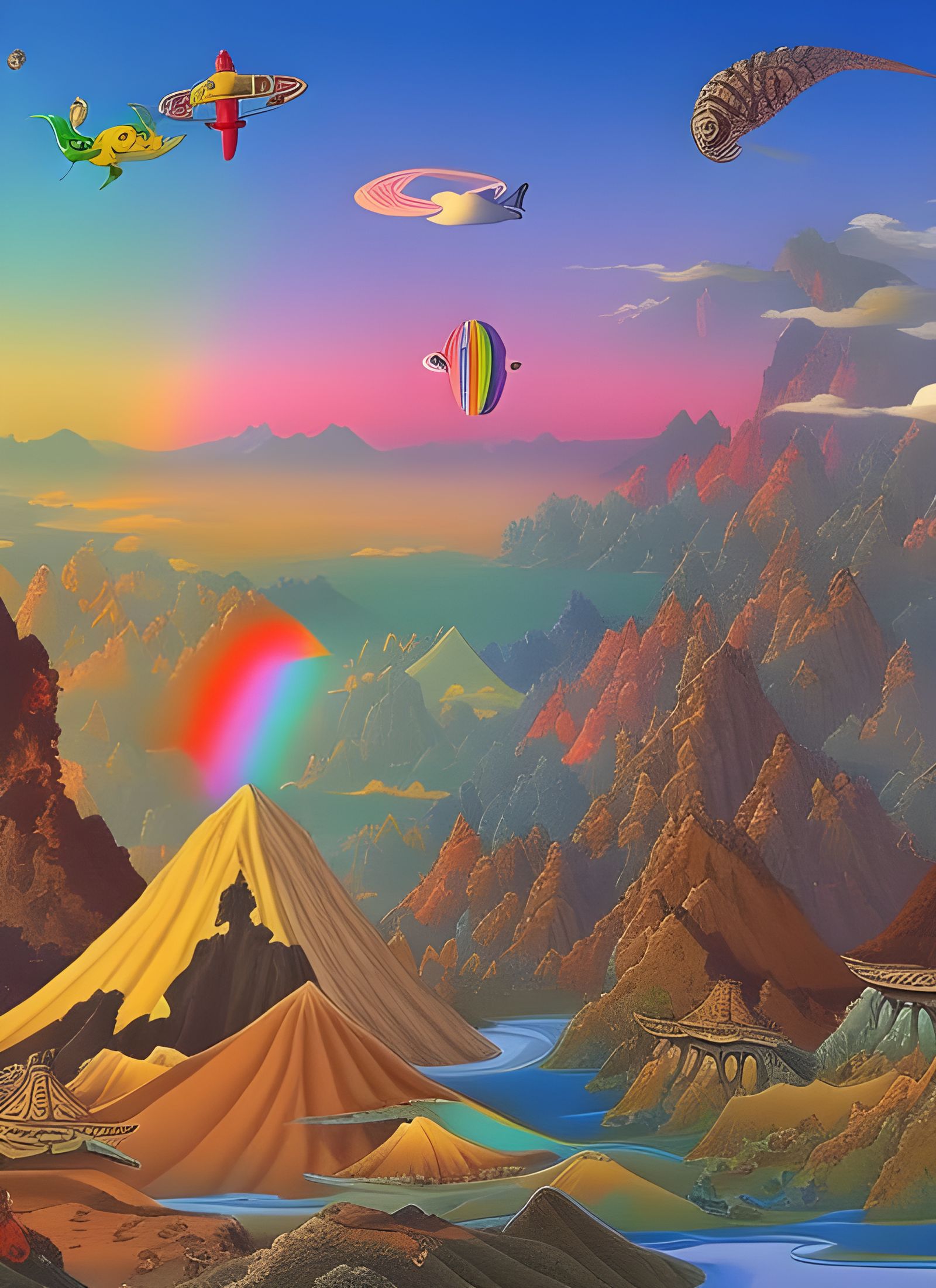 Surreal Mashup: Dinosaurs, Cowboys, and Dessert Dragons