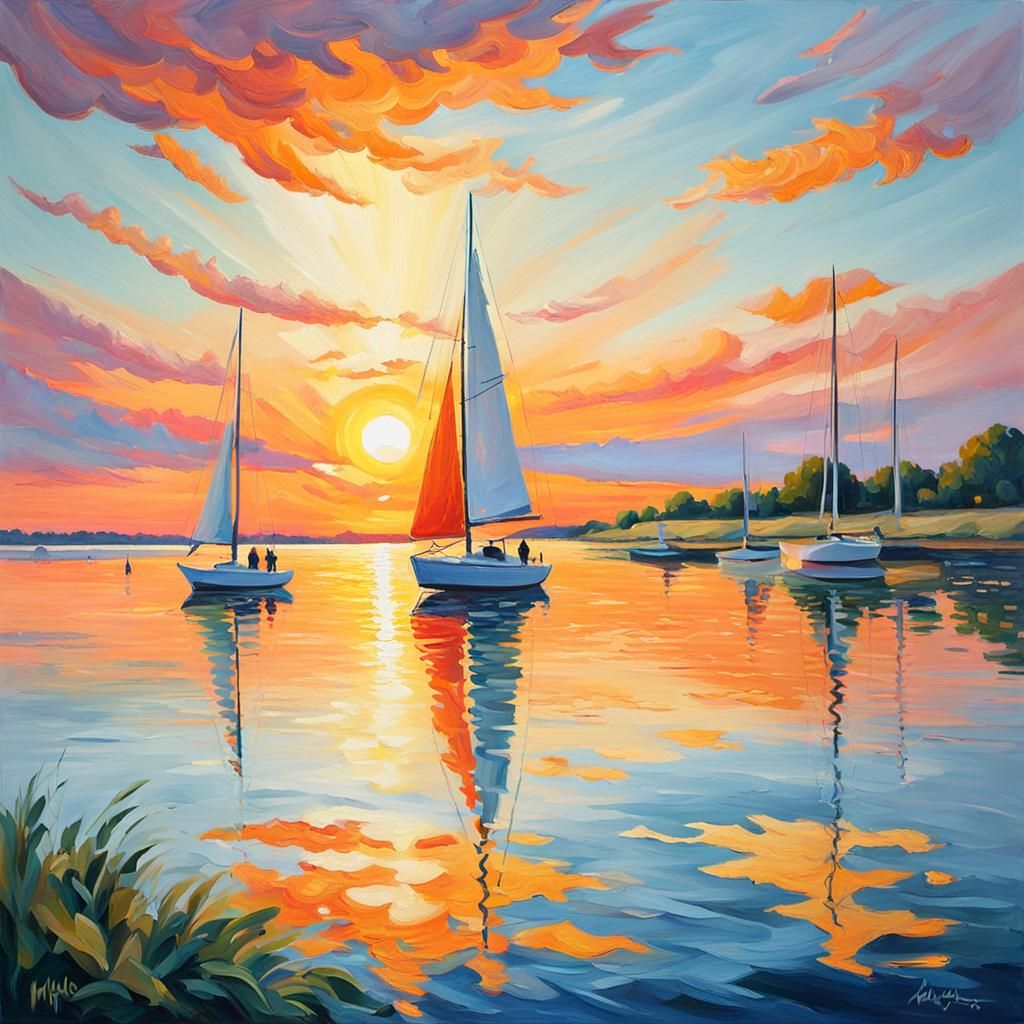 Hampton Bays Landscape in Impressionist Oil Painting